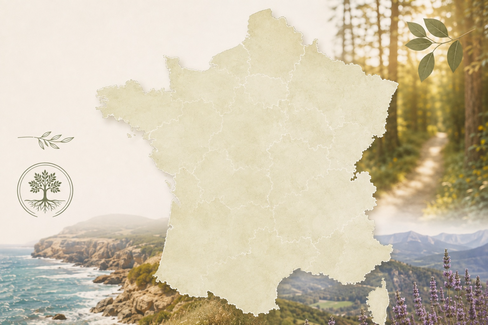 Carte de France illustrée des lieux où se former en naturopathie